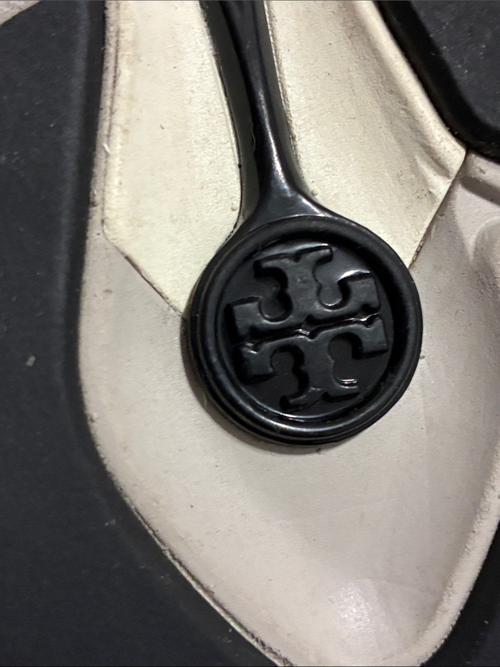 Tory Burch Good Luck Trainer Sneaker White New Ivory Gray Suede Logo 8.5 Authent - Picture 16 of 17